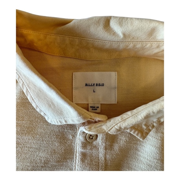 Billy Reid Long Sleeve Polo – XL (Pale Yellow) - Picture 2 of 5